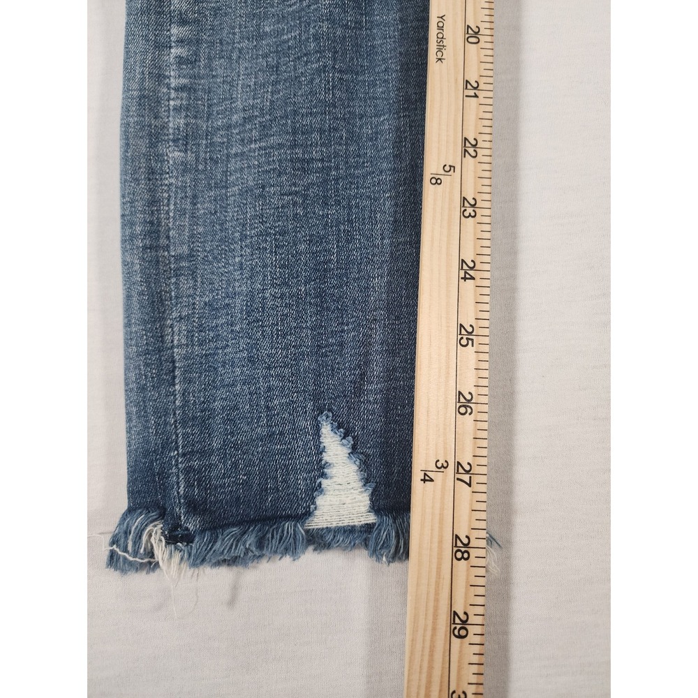 Liverpool Ankle Skinny Jeans Womens 6‎ Distressed Blue Frayed Hem Stretch Denim - Picture 2 of 7